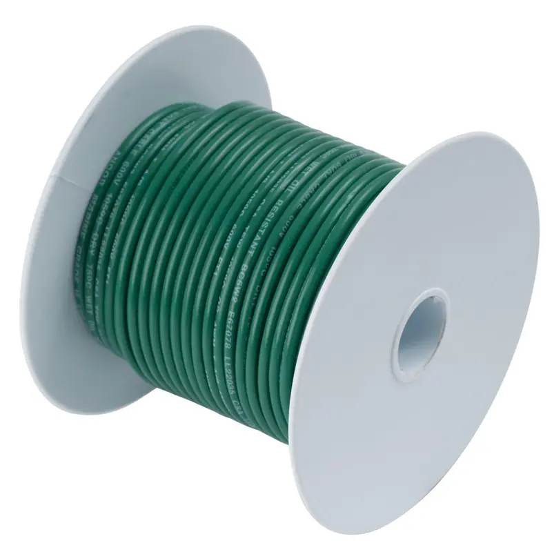 Ancor 14 Awg Tinned Copper Wire – Green, 100 Ft Spool (104310) 1