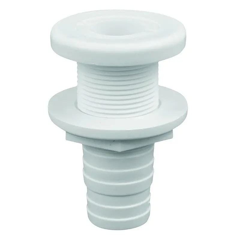 Attwood 1-1/8" White Plastic Thru-Hull Fitting – Non-Metallic Marine Grade 1