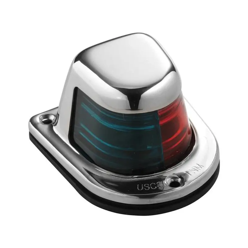 Attwood 1-Nautical-Mile Bi-Color Red/Green Sidelight – Deck-Mounted, 12V, Stainless Housing (66318-7) 1
