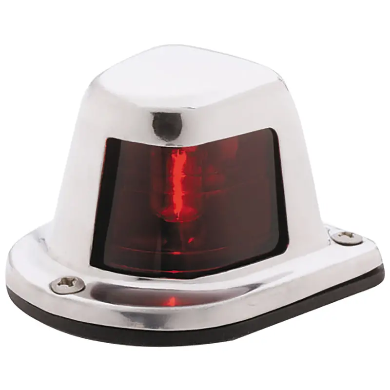 Attwood 1-Nautical-Mile Red Sidelight – Deck-Mounted, 12V, Stainless Housing (66319R7) 1