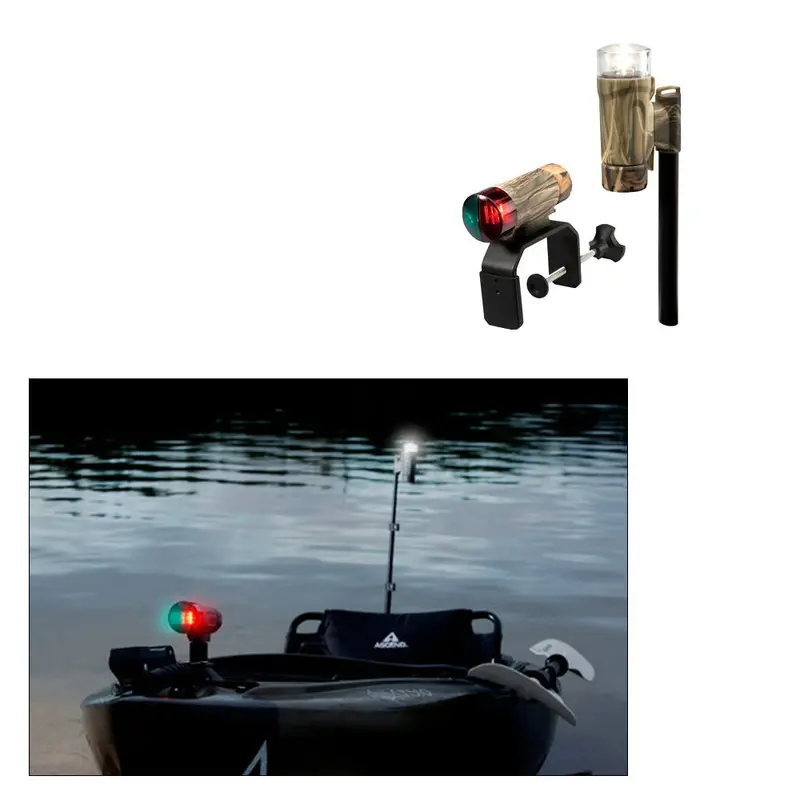 Attwood Paddlesport Portable Navigation Light Kit – Realtree Max-4 Camo, Includes C-Clamp, Screw & Adhesive Mounts – 14195-7 1