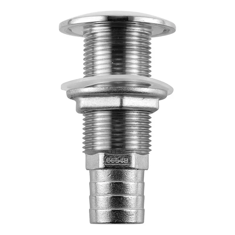 Attwood Stainless Steel Straight Thru-Hull Fitting – Barbed, 1-Inch Inner Diameter – 66548-3 1
