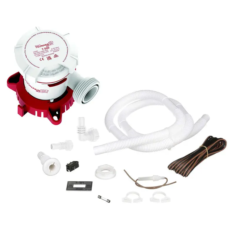 Attwood Tsunami Mk2 T500 12V Manual Bilge Pump – 500 Gph With Installation Kit [5614-7] 1