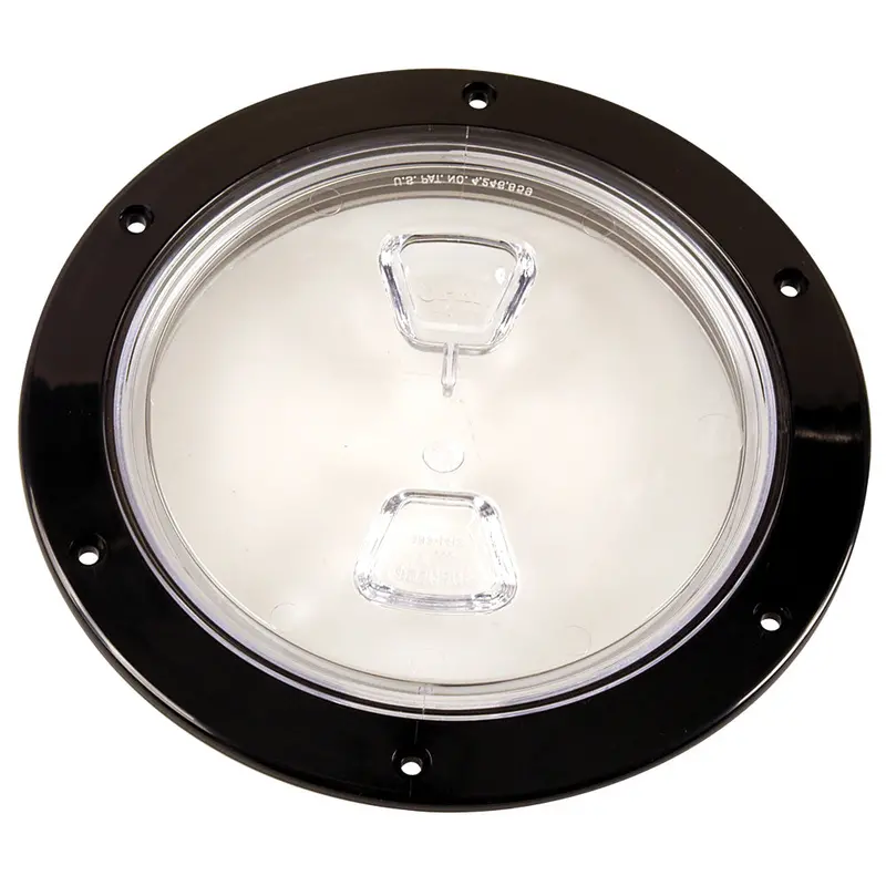 Beckson 6-Inch Clear-Center Screw-Out Deck Plate – Black Anodized Frame (Model Dp60-B-C) 1