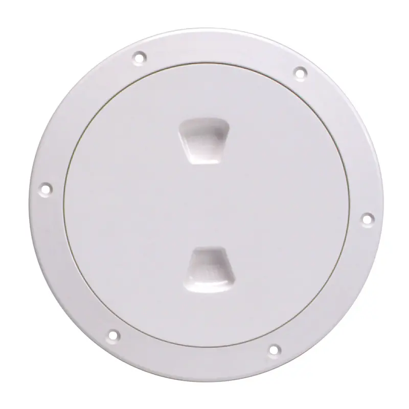 Beckson 6-Inch Low-Profile Screw-Out Deck Plate – White Anodized Aluminum (Model Dp60-W) 1