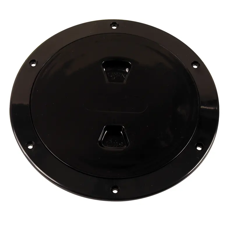 Beckson 6-Inch Smooth-Center Screw-Out Deck Plate – Black Anodized Aluminum (Model Dp60-B) 1