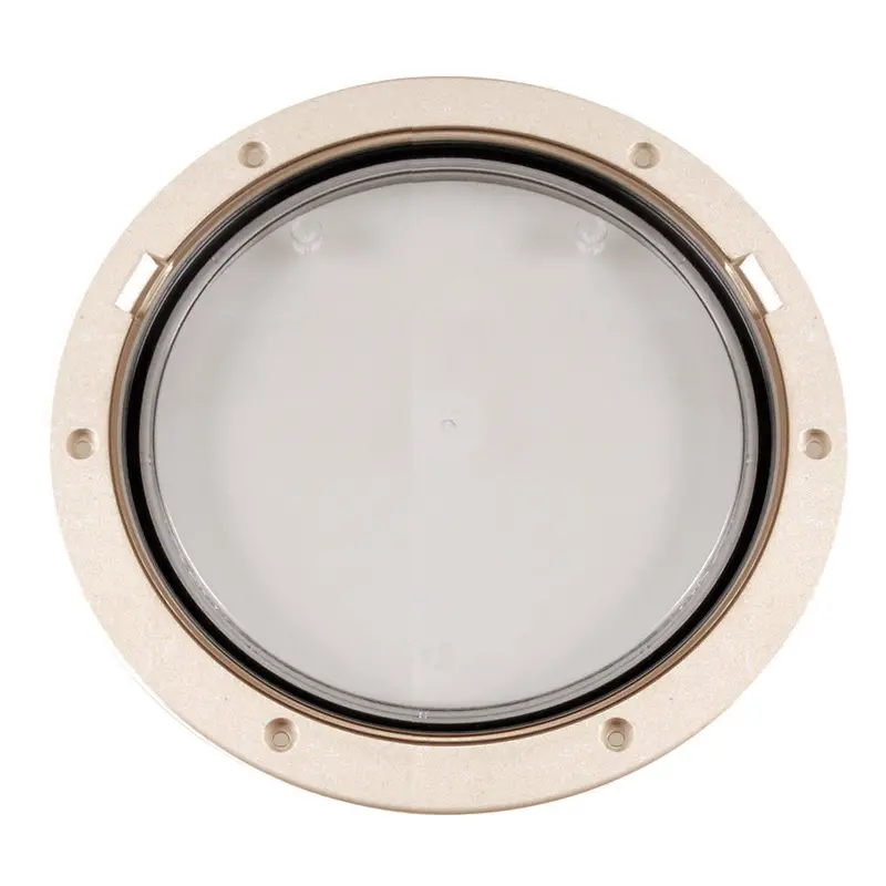 Beckson 8-Inch Clear-Center Pry-Out Deck Plate In Beige (Model Dp81-N-C) 1