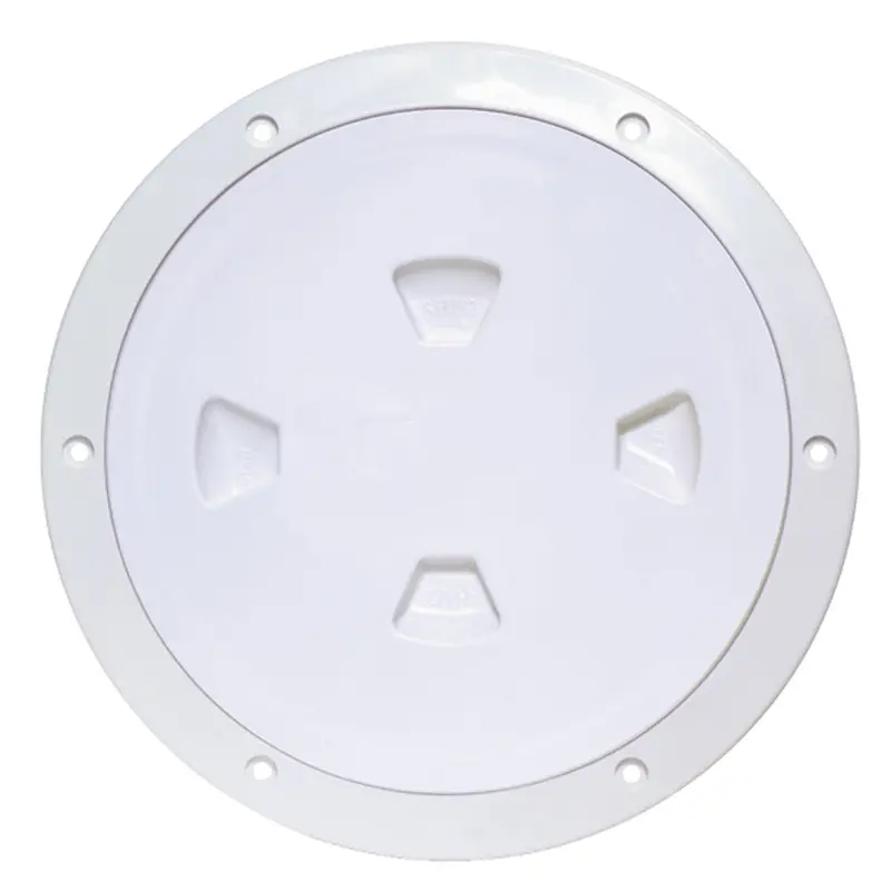 Beckson 8-Inch Smooth-Center Screw-Out Deck Plate – White Anodized Aluminum (Model Dp80-W) 1