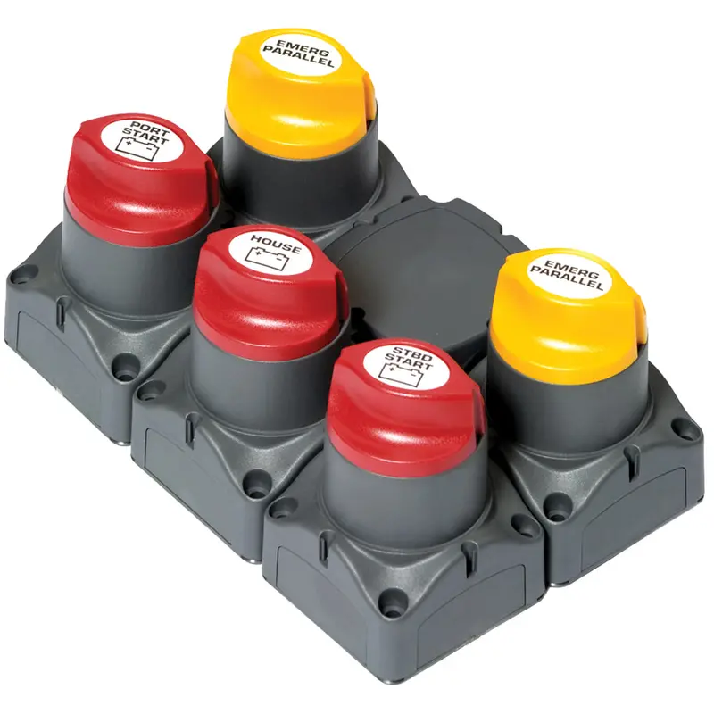 Bep Twin-Outboard Distribution Cluster With Motorized Voltage Sensing Relay – Three-Bank Configuration 1