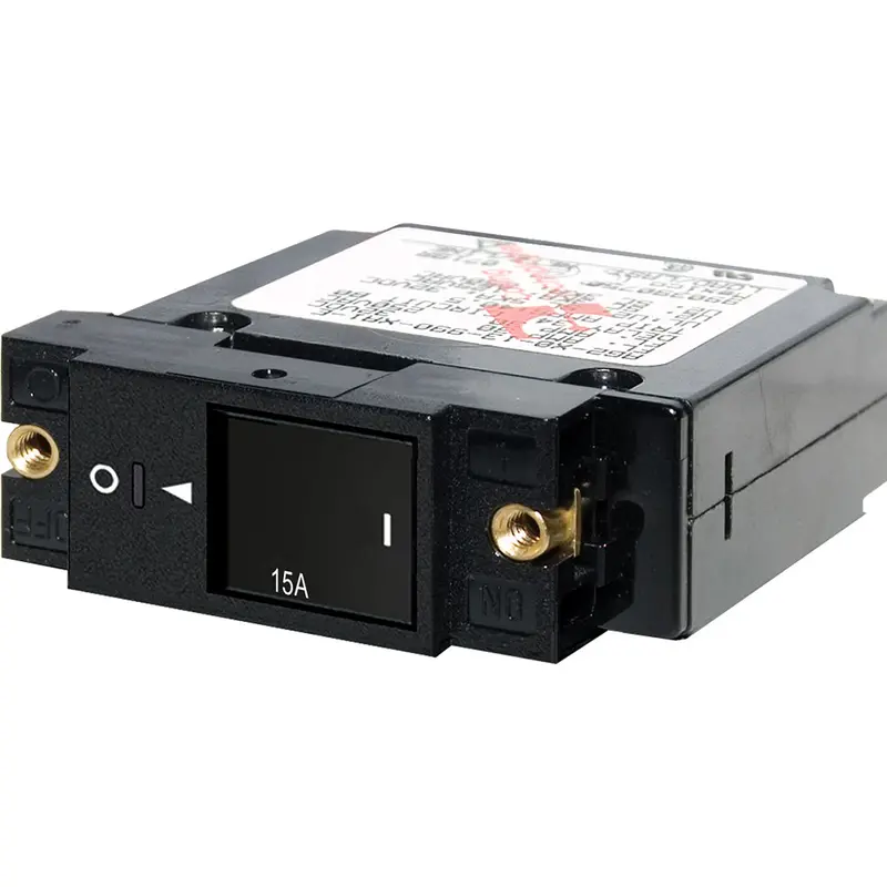 Blue Sea 15A Slot-Reset Flat Rocker Circuit Breaker — Compact 2-Inch Design (Model 7428) 1