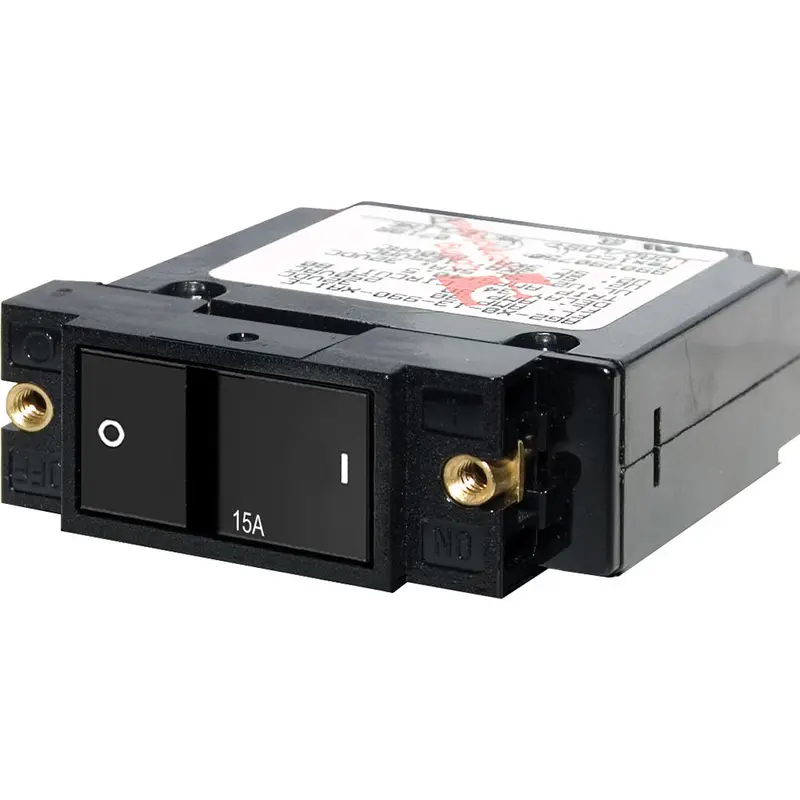 Blue Sea 15A Small-Case Flat Rocker Circuit Breaker — 2-Inch Design (Model 7403) 1