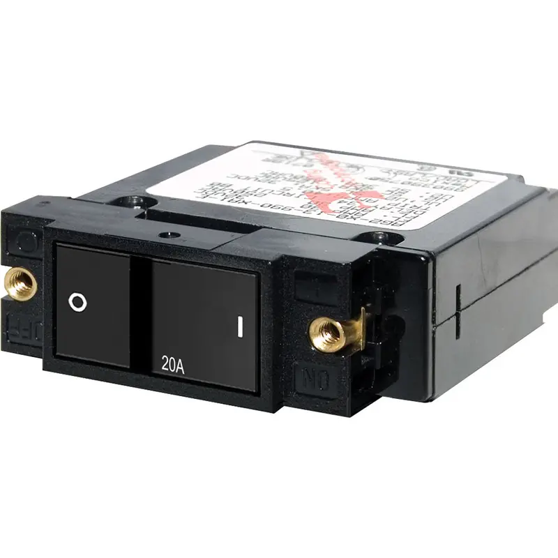 Blue Sea 20A Small-Case Flat Rocker Circuit Breaker — 2-Inch Design (Model 7404) 1