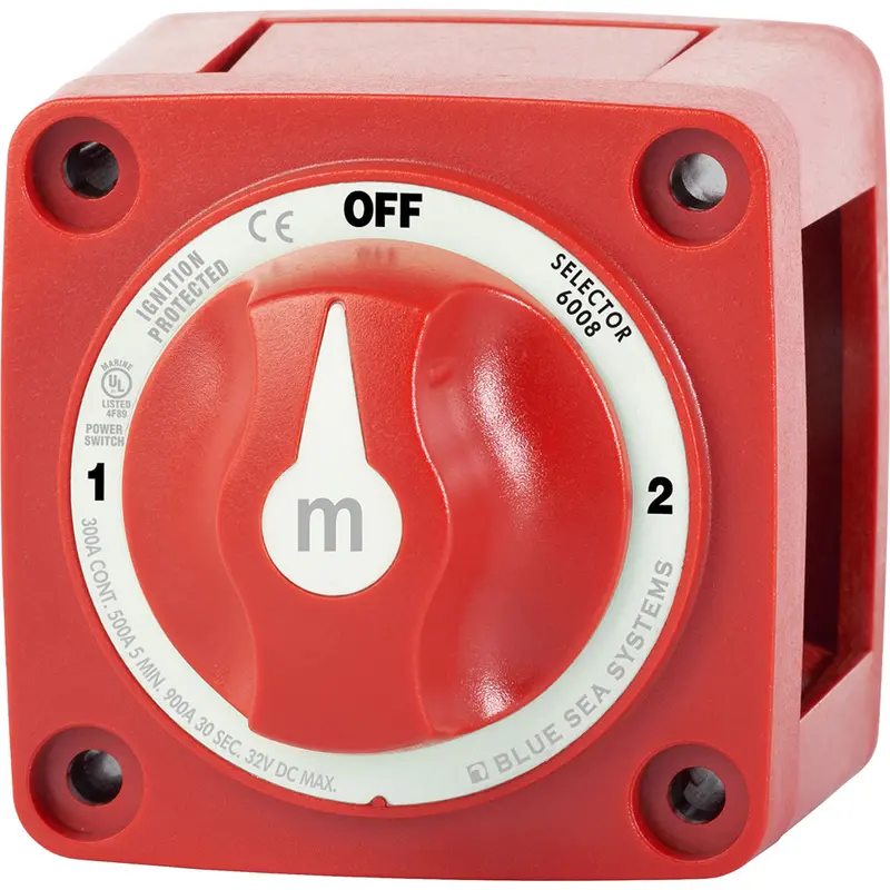 Blue Sea 6008 Red 3-Position M-Series Battery Selector Switch 1