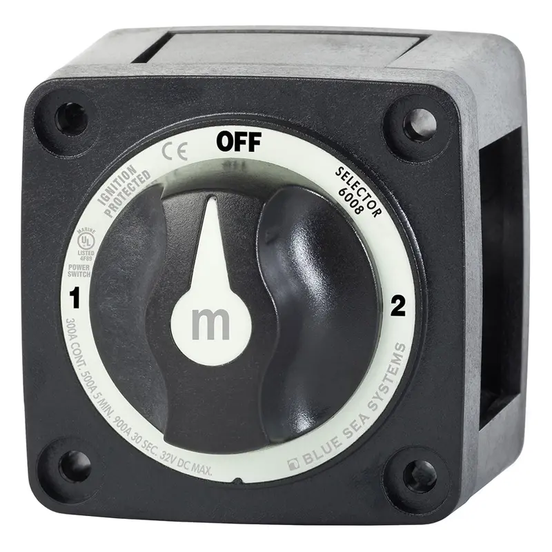Blue Sea 6008200 Black 3-Position M-Series Battery Isolator Switch 1
