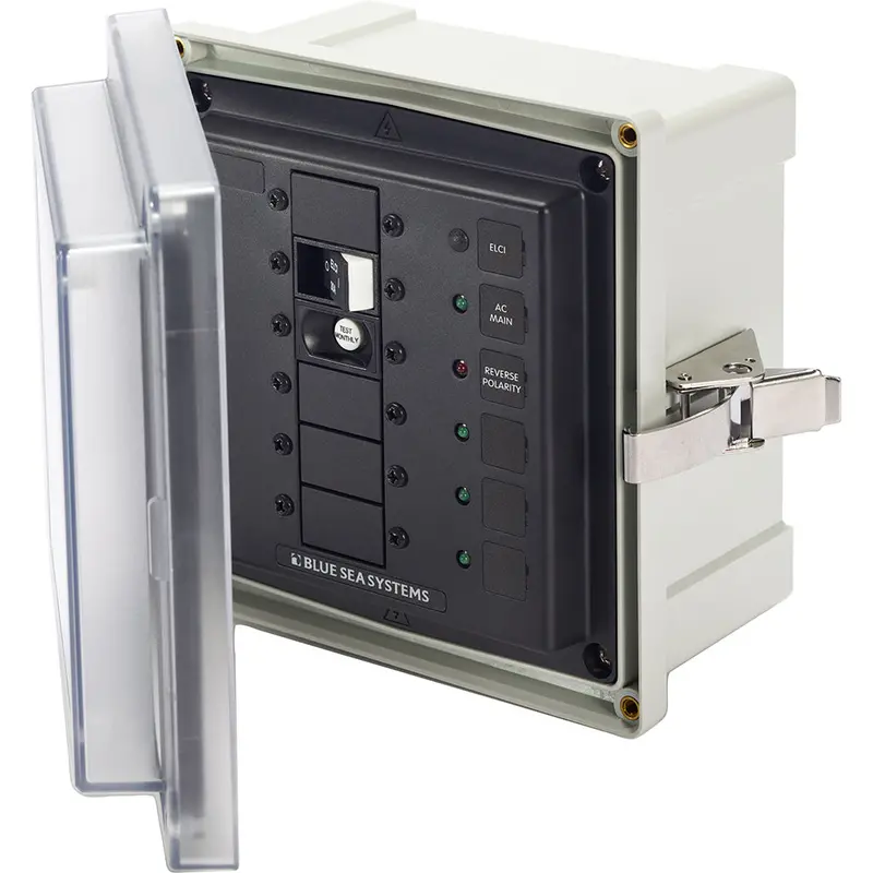 Blue Sea Systems 3116 Sms Panel Enclosure With 30A Elci And Three Blank Slots (120V) 1