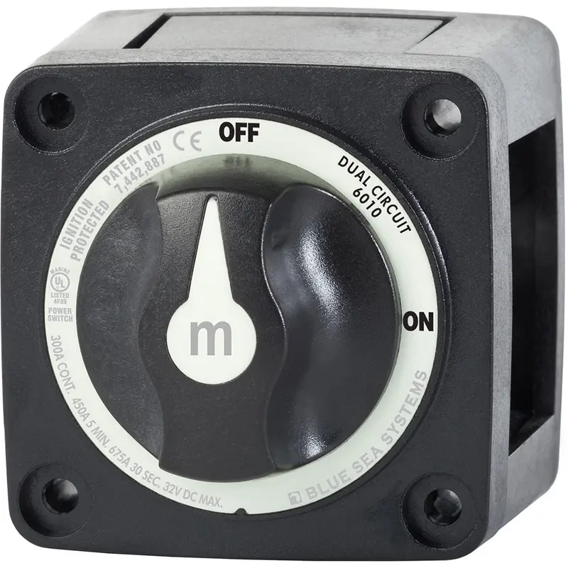 Blue Sea Systems 6010200 Dual-Circuit Battery Switch — Black Housing [6010200] 1