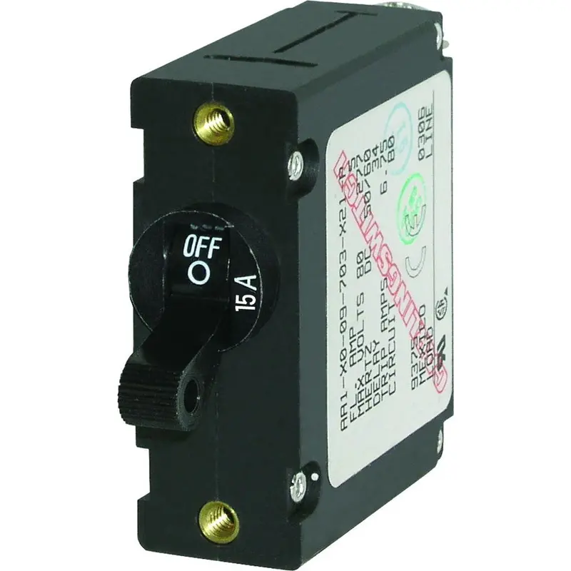 Blue Sea Systems 7208 Magnetic Ac/Dc Single-Pole Circuit Breaker – 15A Rated 1
