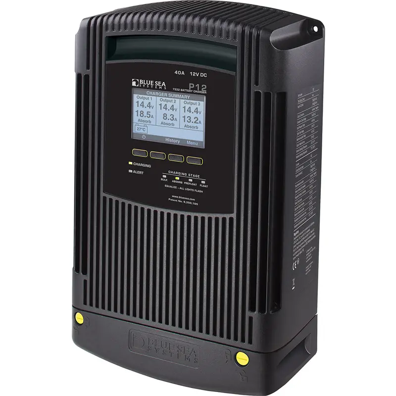 Blue Sea Systems 7532 P12 Gen2 40A 3-Bank Intelligent Battery Charger [7532] 1