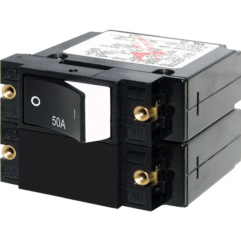 Blue Sea Systems A-Series Double-Pole Raised Rocker Circuit Breaker – 50 Amp 1