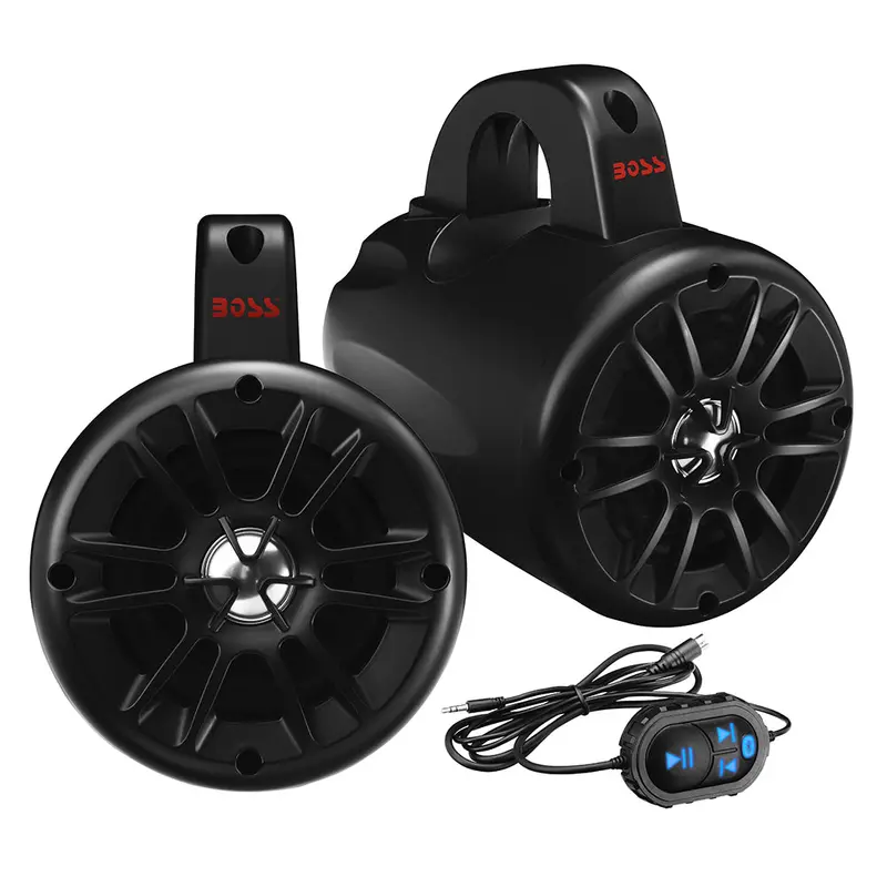 Boss Audio Bm40Ampbt 4-Inch Amplified Wake Tower Speakers – Matte Black, 500W Total Output [Bm40Ampbt] 1