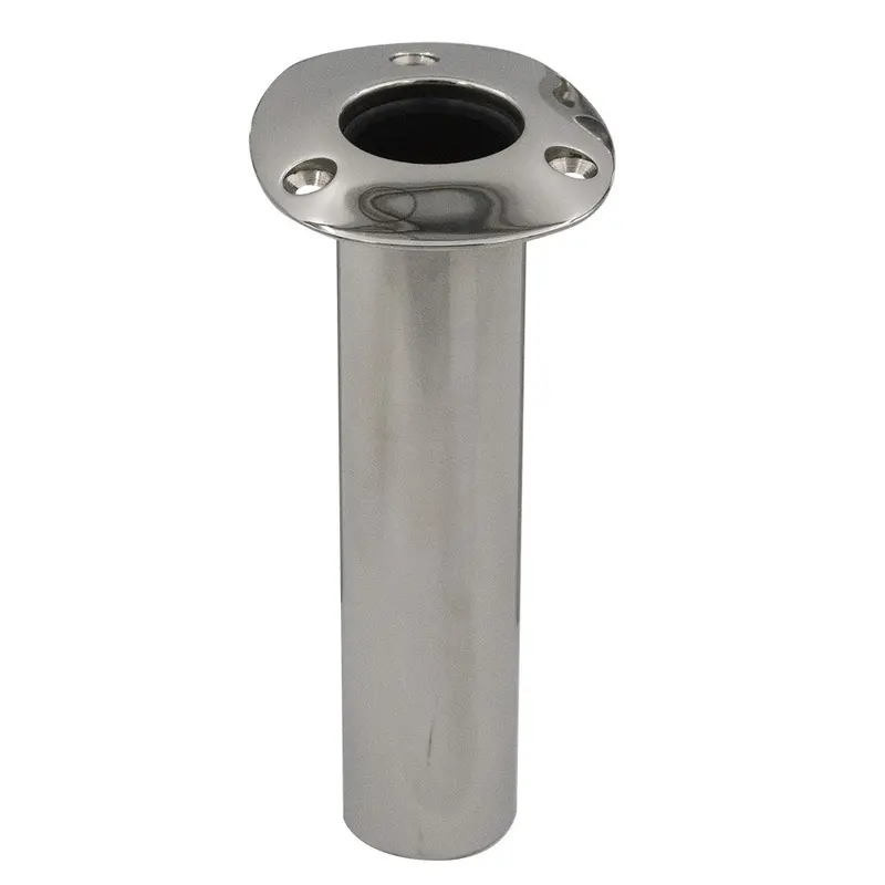 C.E. Smith 80 Series Flush-Mount Rod Holder — 0° (Vertical), Stainless Steel, Cast Bottom, Black Liner 1