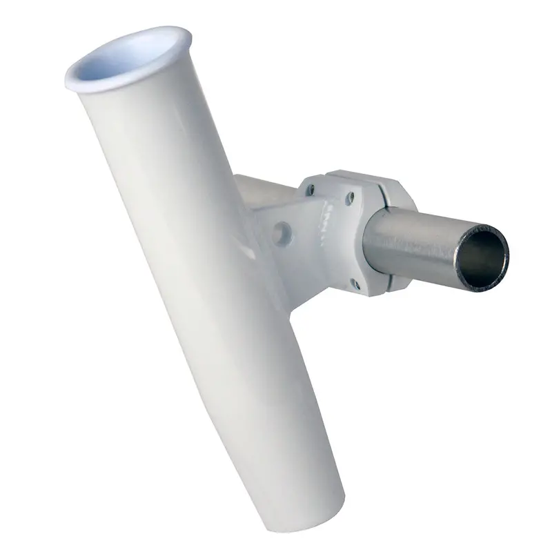 C.E. Smith White Powder-Coated Aluminum Horizontal Clamp-On Fishing Rod Holder – 1.66" Od With Protective Sleeve [53721] 1