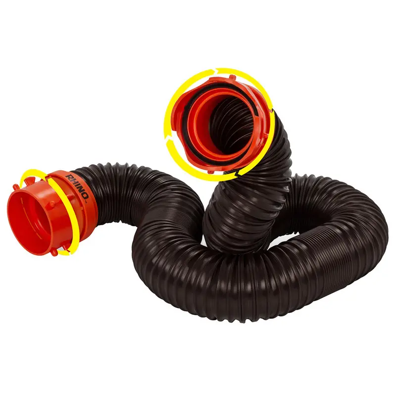 Camco Rhinoflex 5-Foot Sewer Hose Extension With Swivel Bayonet Lug Connector 1