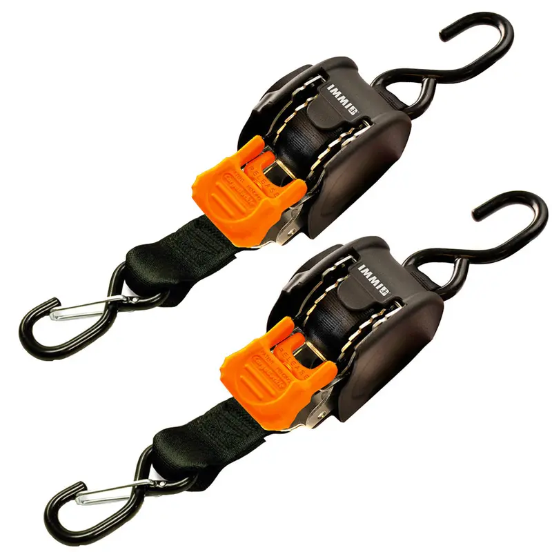 Cargobuckle Mini G3 Retractable Tie-Down Kit With Dual S-Hooks – 1-Inch × 72-Inch (Pair, Model F111640) 1