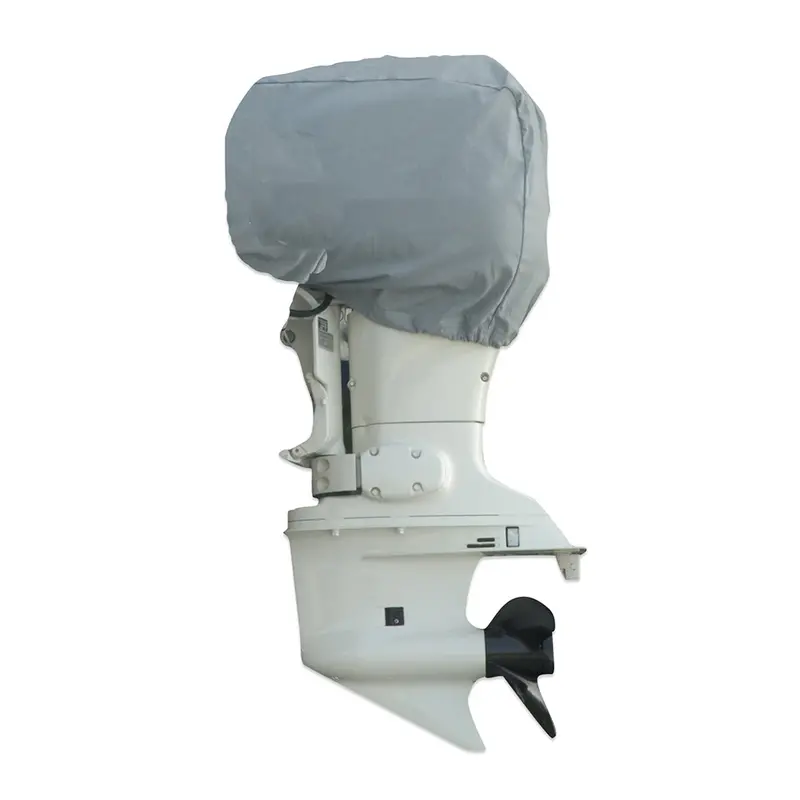 Carver Sun-Dura Grey Universal Outboard Motor Cover – Fits 40–70 Hp Engines (25"L × 18"H × 15"W) [70002S-11] 1