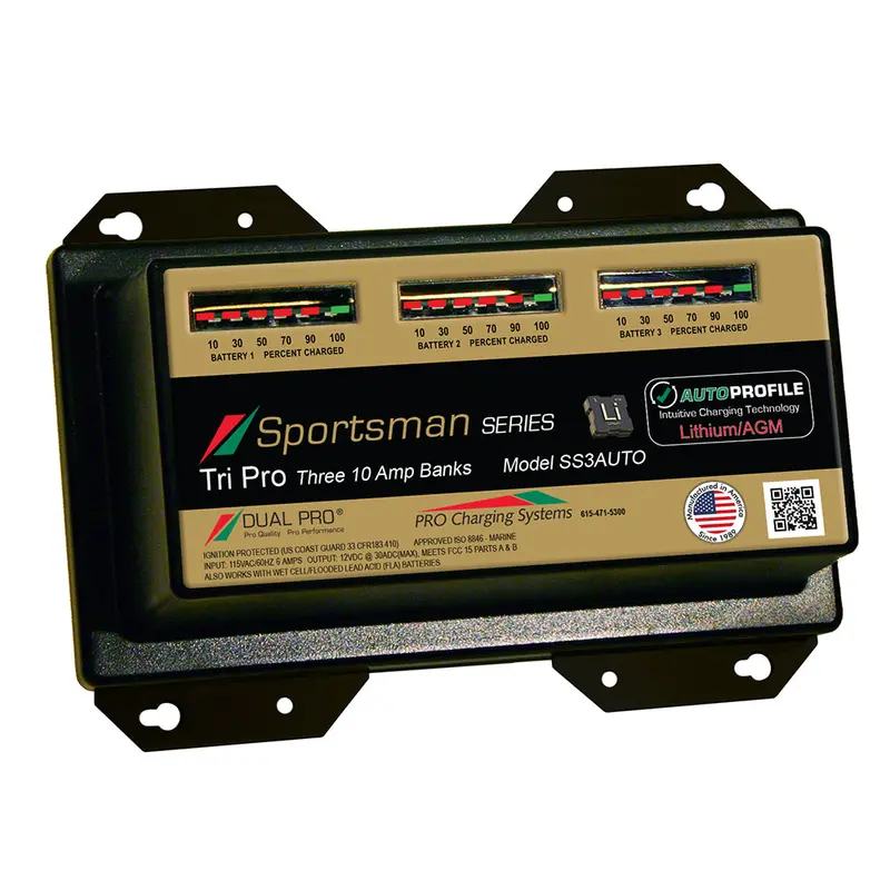 Dual Pro Ss3 Auto 30A Triple-Bank Lithium/Agm Battery Charger 1
