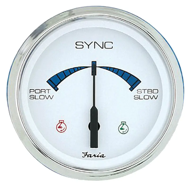 Faria Chesapeake Series 4" Stainless Steel Engine Sync Gauge – Dual Gas/Diesel With Variable Ratio Alternator Support 1