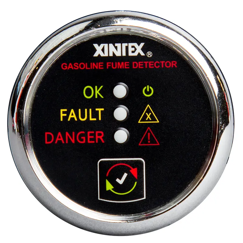 Fireboy-Xintex Gasoline Fume Detector – Chrome Bezel, 12/24V [G-1C-R] 1