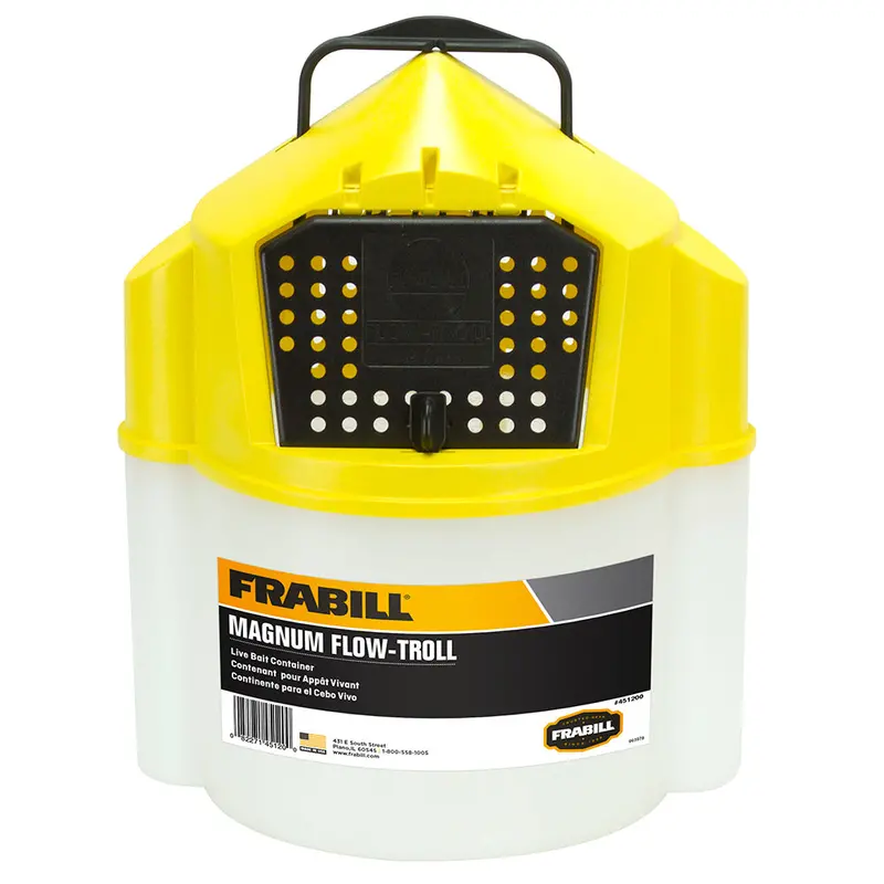 Frabill Magnum Flow Troll 10-Quart High-Capacity Bait Bucket 1
