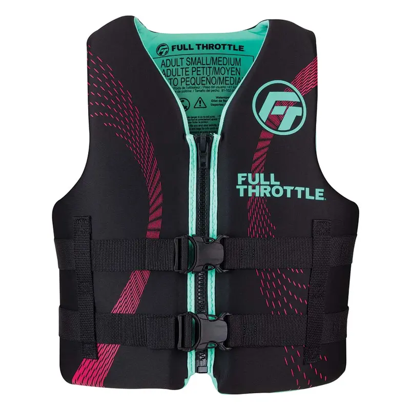 Full Throttle Aqua/Black Rapid-Dry Adult Life Jacket (S/M) 1