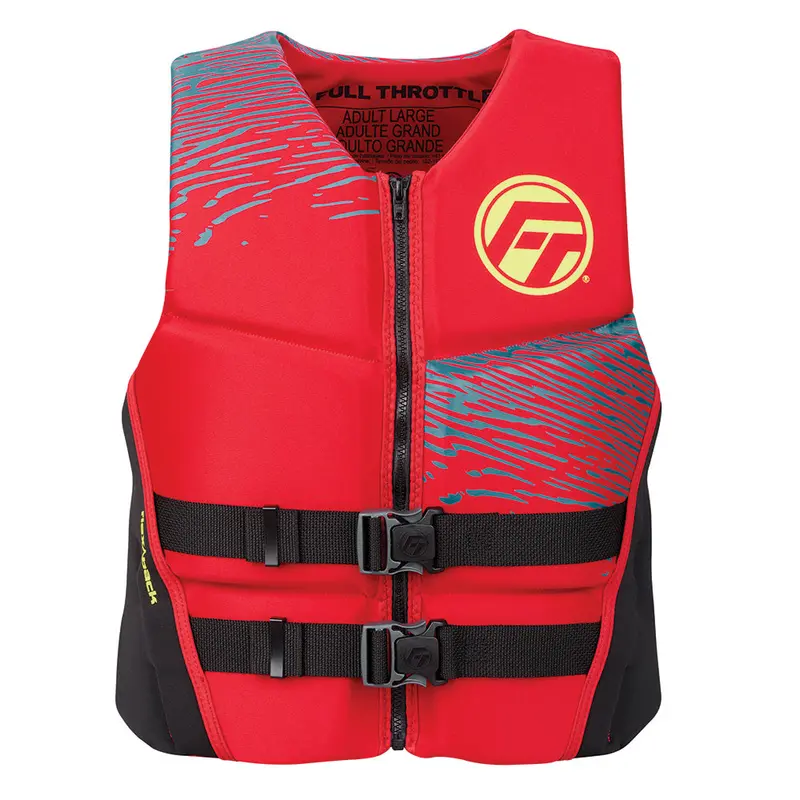 Full Throttle Men’S Rapid-Dry Flex-Back Life Vest – Red/Black, Medium Size 1