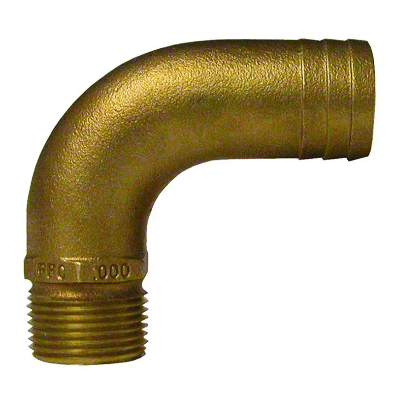 Groco Bronze 90° Full-Flow Hose Adapter Elbow: 1" Npt To 1-1/8" Id [Ffc-1125] 1