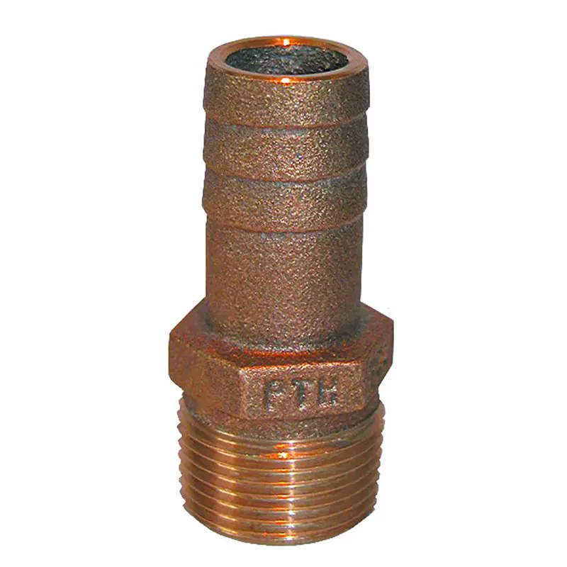 Groco Bronze Straight Pipe-To-Hose Fitting: 1/2" Npt X 1/2" Or 5/8" Id – Model Pth-5062 1