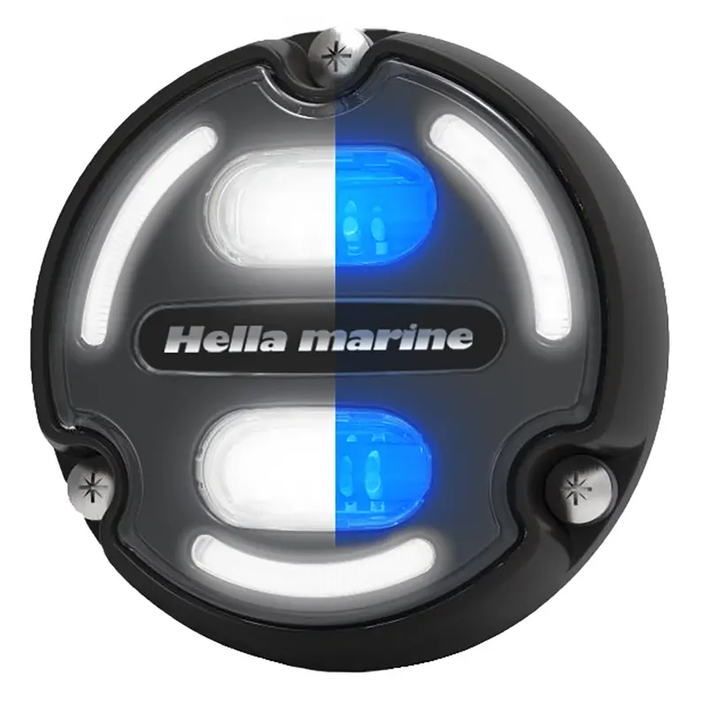 Hella Marine Apelo A2 Blue/White Underwater Led Light – 3000 Lm, Black Housing, Charcoal Lens With Edge Lighting [016147-001] 1