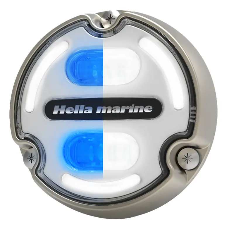 Hella Marine Apelo A2 Blue/White Underwater Led Light – 3000 Lm, Bronze Housing, White Lens With Edge Lighting [016147-101] 1