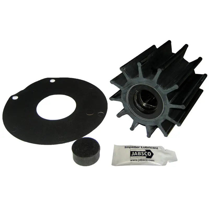 Jabsco 12-Blade Neoprene Impeller Kit – 3-Inch Diameter, Plastic Insert & Double Flat Drive (Model 17370-0001-P) 1
