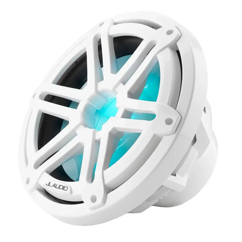 Jl Audio M3-10Ib-S-Gw-I-4: 10" Marine Subwoofer With Gloss White Sport Grille & Rgb Led Lighting 1