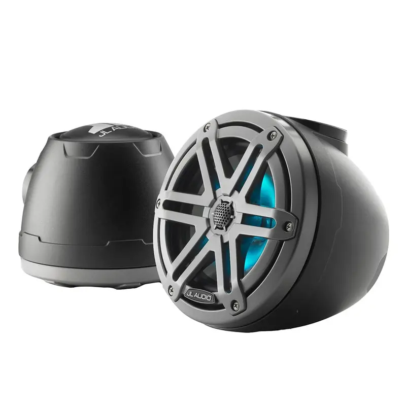 Jl Audio M3-650Vex-Mb-S-Gm-I 6.5" Marine Enclosed Coaxial Speakers With Grey Metallic Sports Grilles And Rgb Led Lighting 1