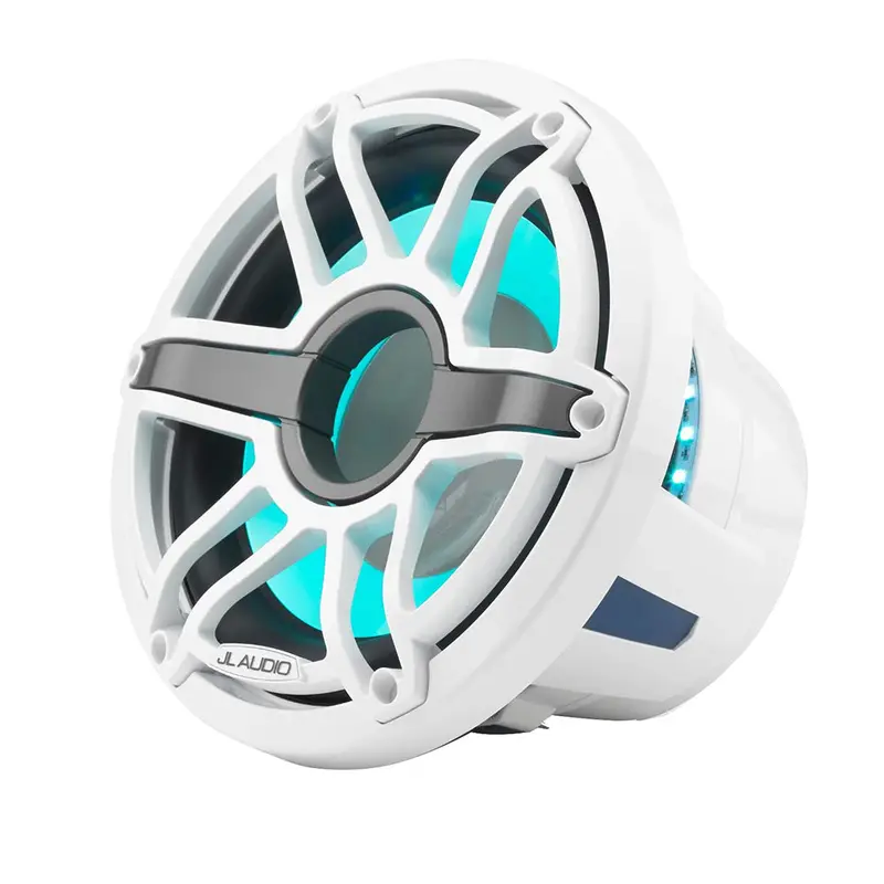 Jl Audio M6-10Ib-S-Gwgw-I-4 10" Marine Infinite-Baffle Subwoofer With Gloss White Sport Grille & Led Lighting 1