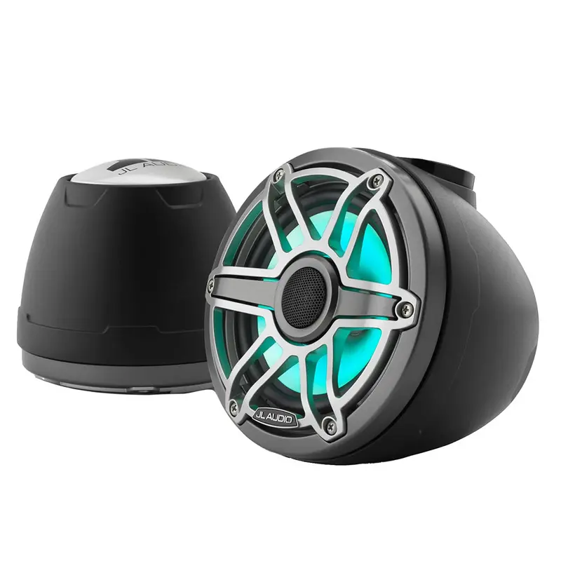 Jl Audio M6-650Vex-Mb-S-Gmti-I 6.5" Marine Enclosed Coaxial Speakers With Titanium Sports Grilles And Rgb Led Lighting 1