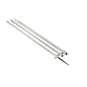 Lees Bright Silver Step-Tube Outrigger Pole – 18.5 Feet, 1.5" Od, Black Spike [Mx8718Cr] 1