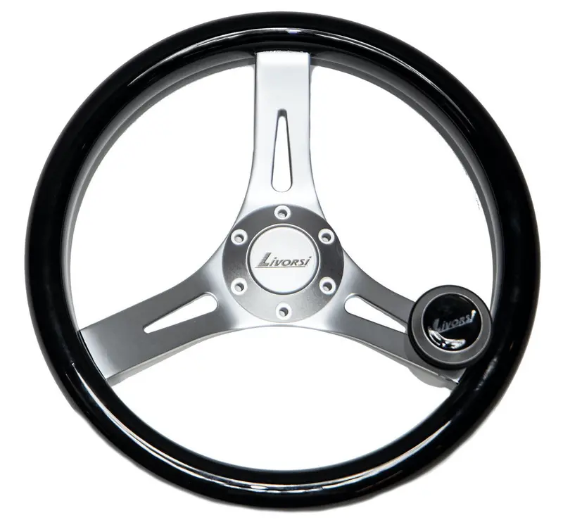 Livorsi Brushed Anodized Aluminum Boat Wheel – Lightweight, Corrosion-Resistant Steering Hub 1