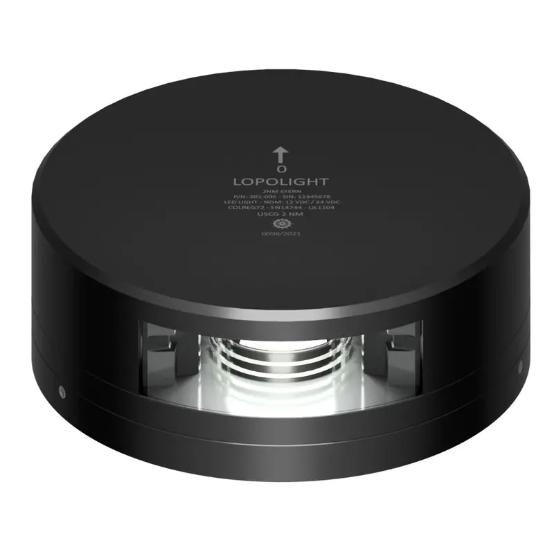Lopolight Stern Navigation Light – 2 Nm Visibility, Black Housing With Fixed Base [301-005-Fb-B] 1