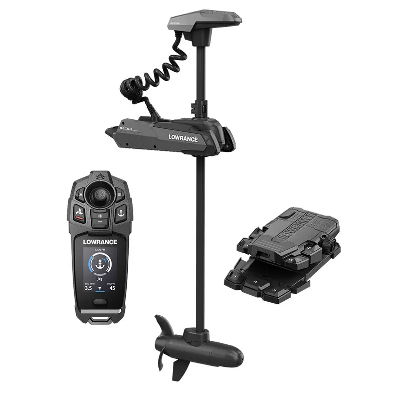 Lowrance Recon Fw 54-Inch Freshwater Trolling Motor With Freesteer Remote Joystick, Wireless Foot Control, And Hdi Transducer 1