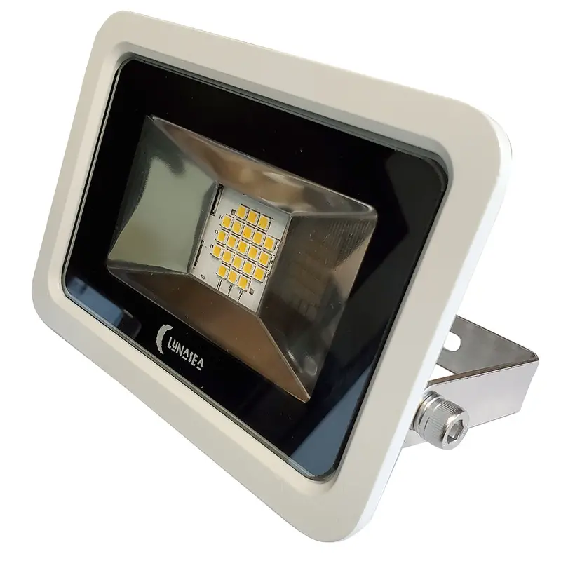 Lunasea 10W Slim Led Floodlight – 120Vac Only, Cool White (1200 Lm), 3-Foot Cord, White Housing [Llb-366N-31-10] 1