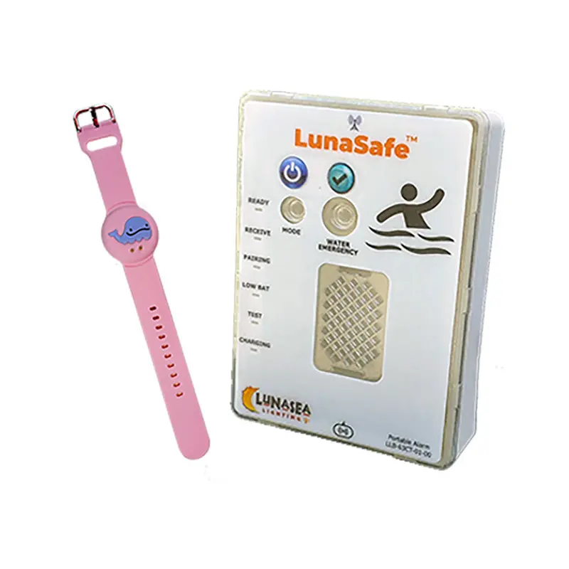 Lunasea Water-Activated Rf Safety Transmitter – Pink, Includes Rechargeable Alarm Receiver [Llb-64Pk-02-K2] 1